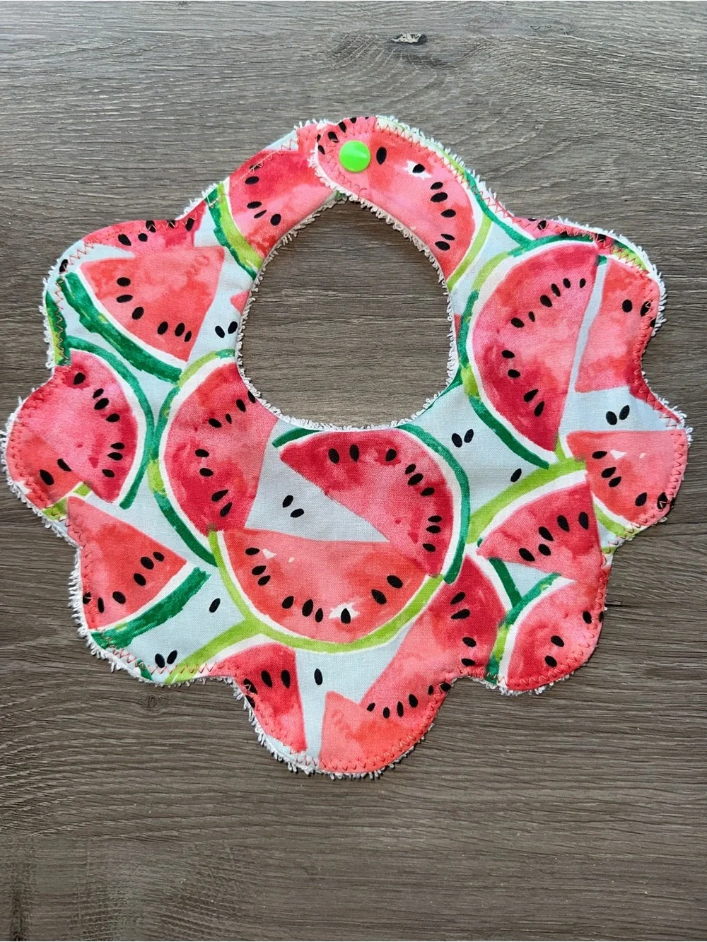 Watermelon Print Baby Bib - Pink & Green Kids Accessory