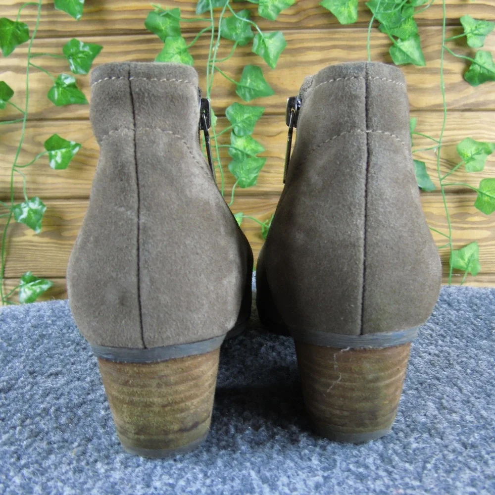 Blondo Waterproof Suede Ankle Booties Women's 7.5M Taupe‎ Side Zip Casual