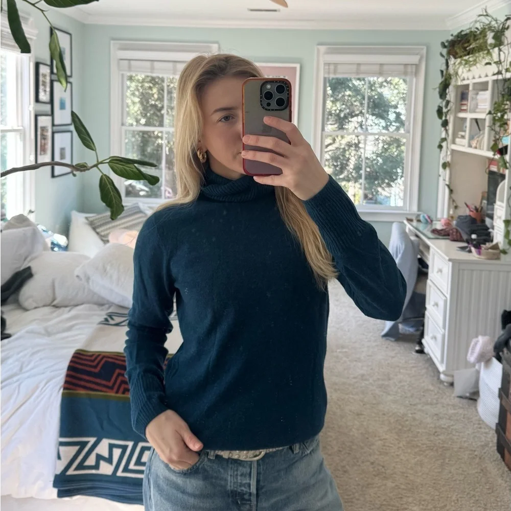 J. Crew Deep Blue Turtleneck Sweater