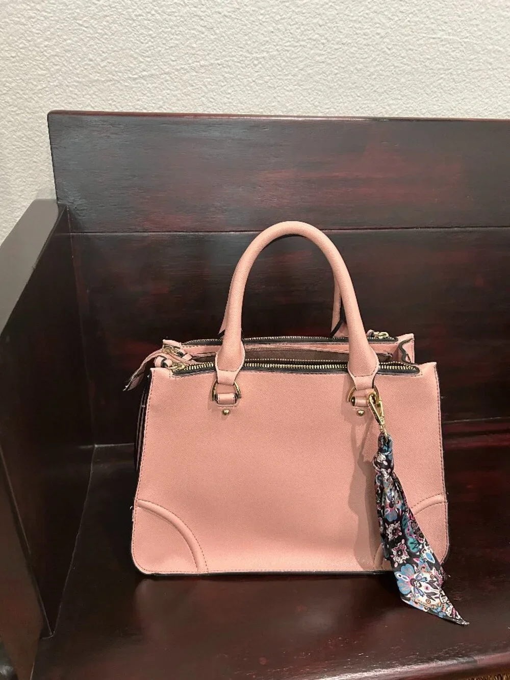London Fog Pink Satchel with Shoulder Strap