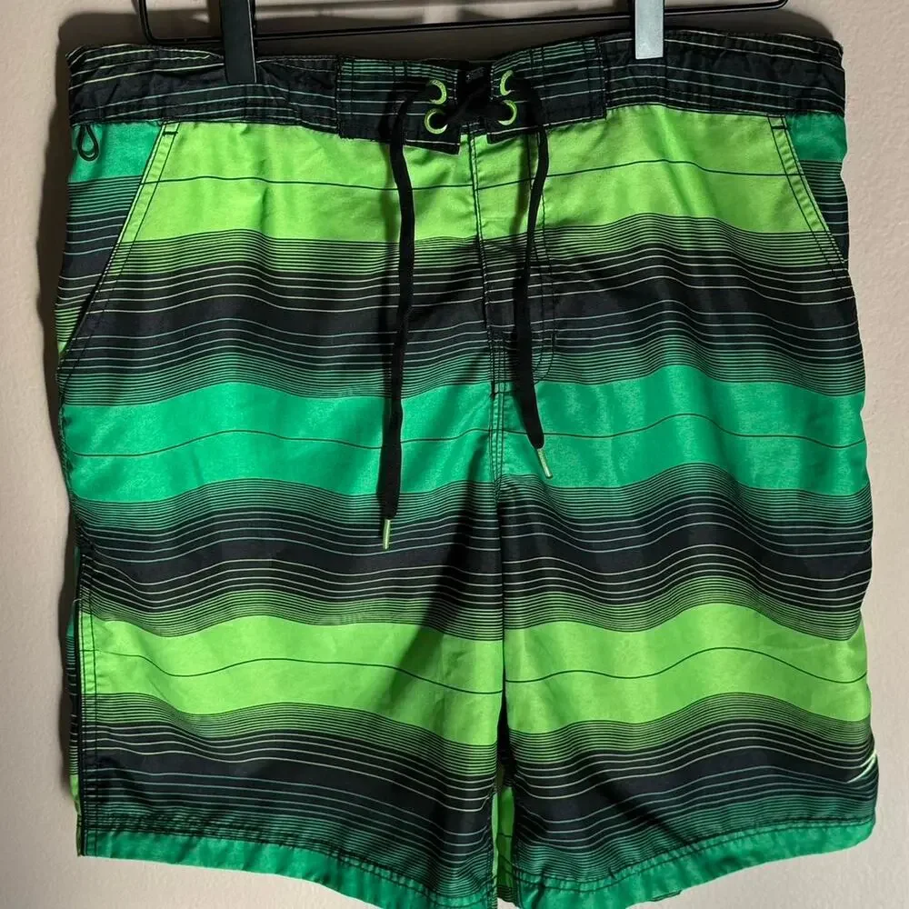 Mens Green and Black Speedo Large