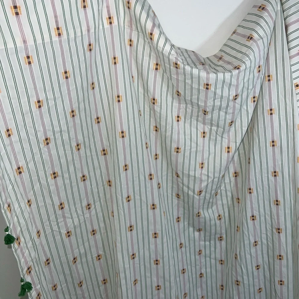 Anthropologie Nera Woven Tasseled Curtain one panel