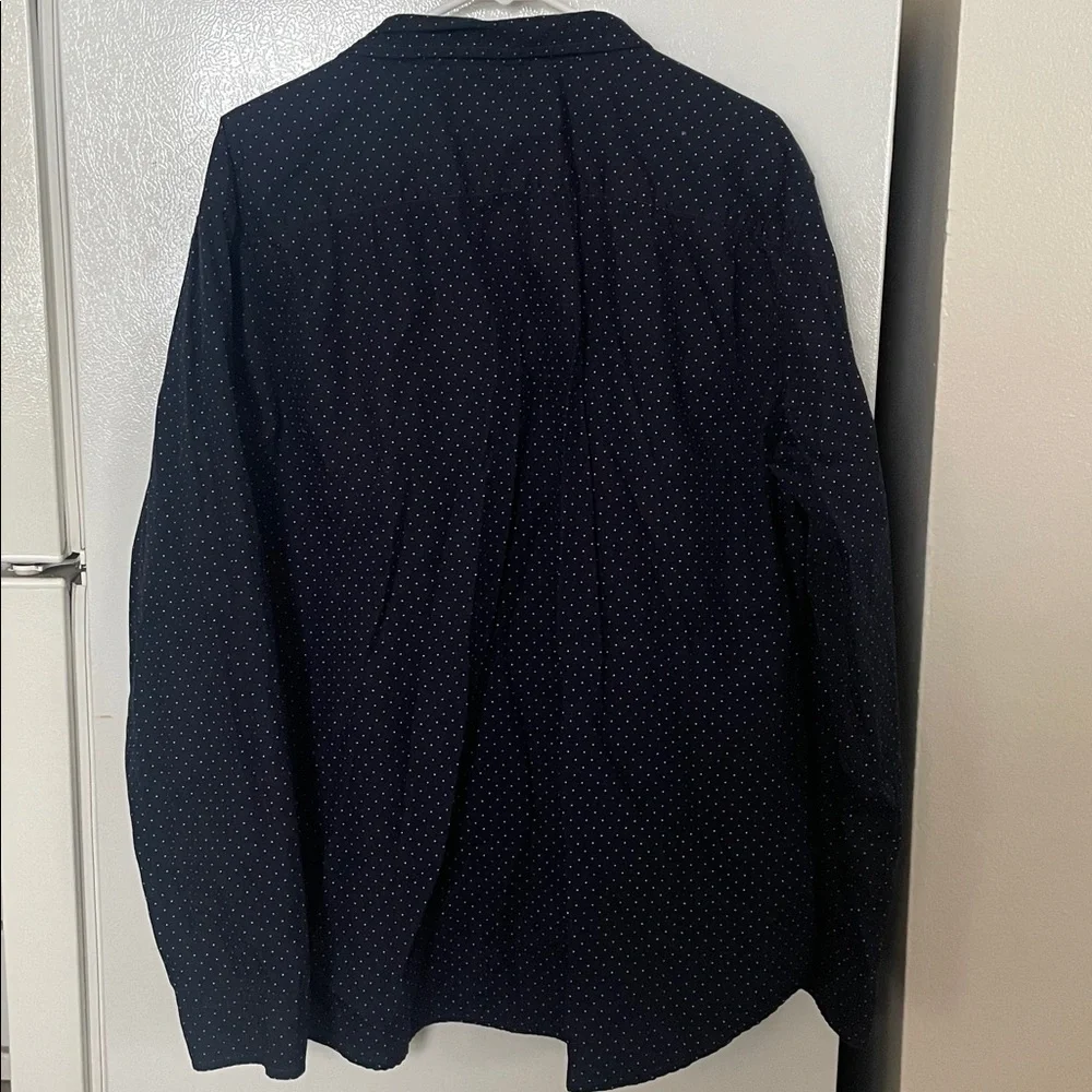 Levi's Men’s XXL 100% Cotton Dark Blue‎ White Polka Dot Long Sleeve Button Down