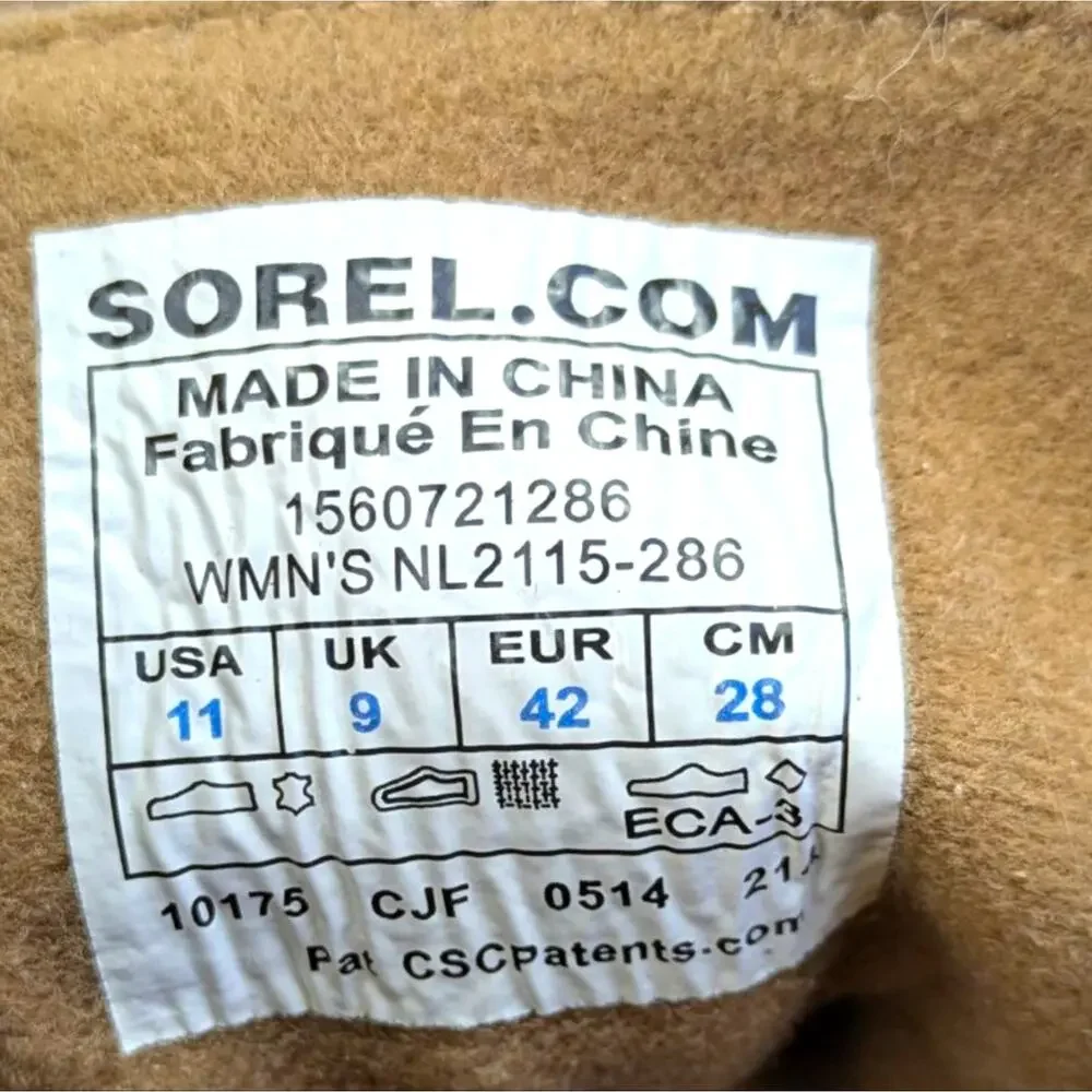 Sorel boots size