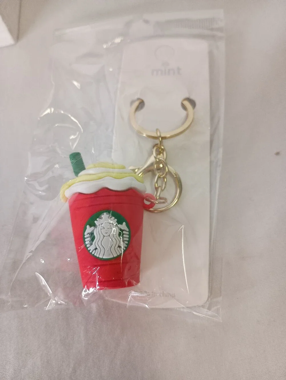 Women's 3D Mini Fashion Keychain Bag Charm Coffee Theme Purse Accessories RED