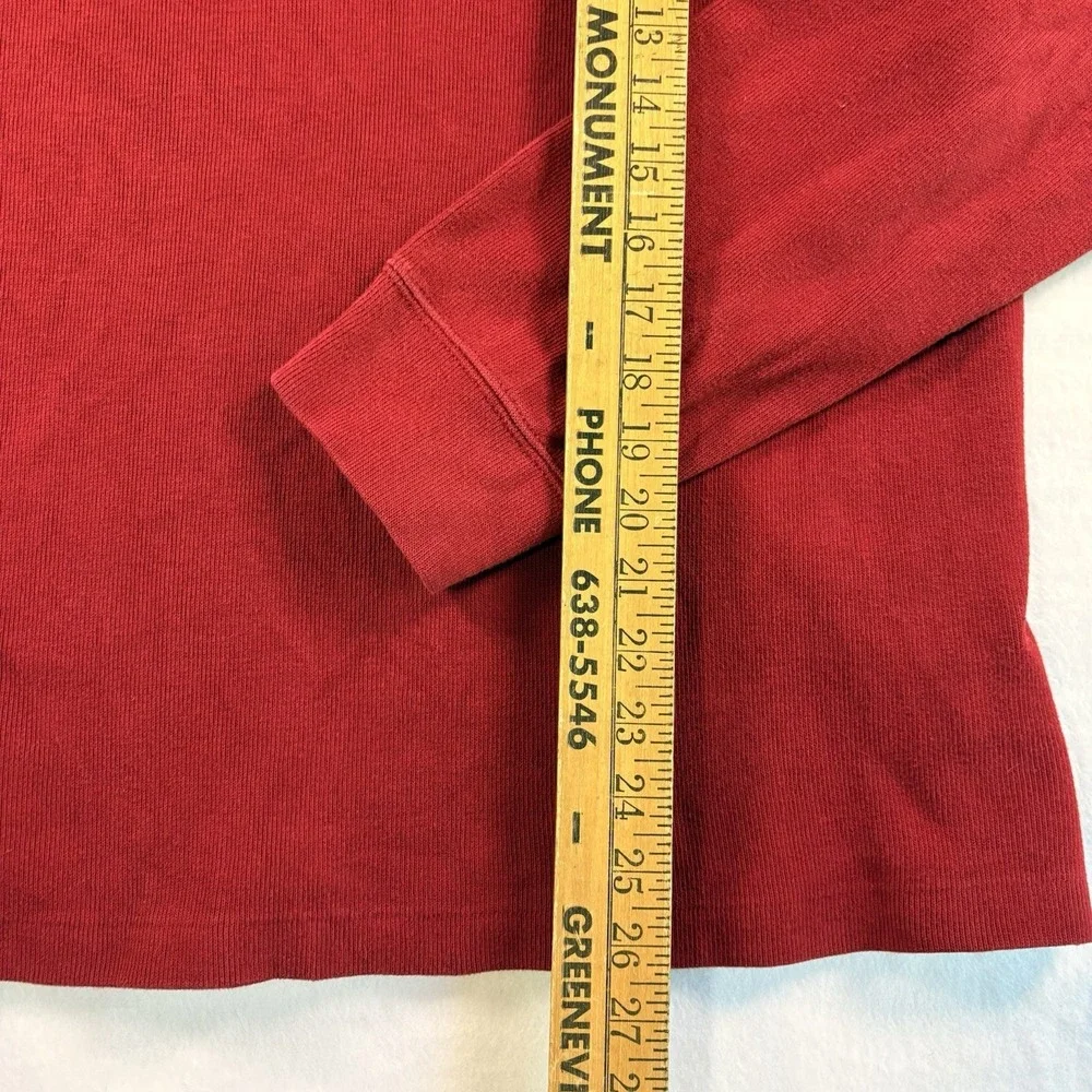 Polo Ralph Lauren Vtg Men's 1/4 Zip Pullover Sweater Red Size Large Blue Pony