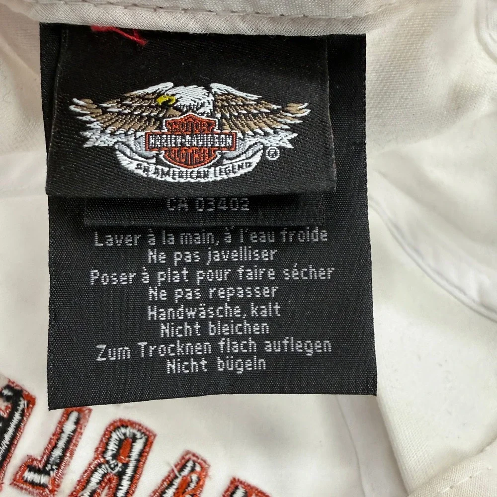 Harley-Davidson Hat Women OS White Sequin Embroidered Adjustable‎ Baseball Cap
