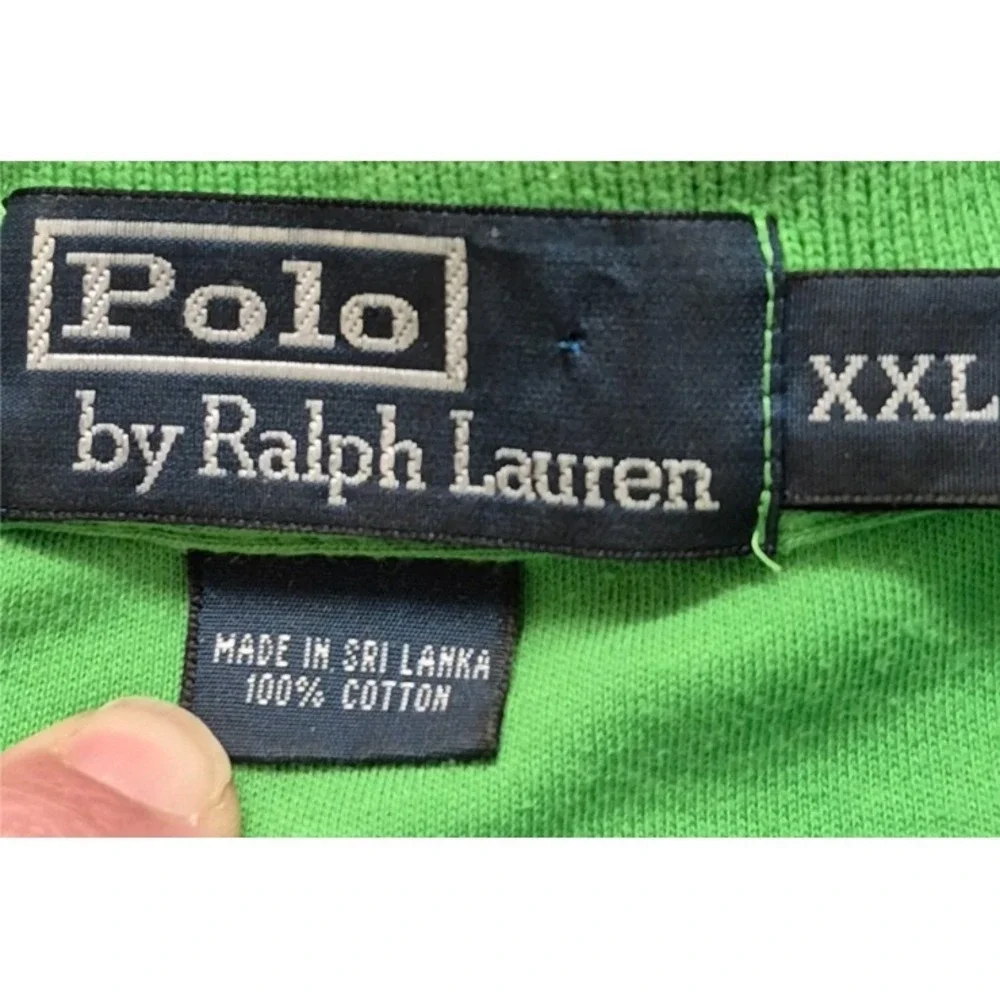 Polo Ralph Lauren men's‎ bright green polo shirt XXL orange  pony logo Cotton