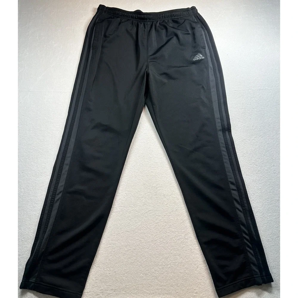 Adidas Men's XL Primegreen 3-Stripes Track Pants Dark Gray‎ Black Ankle Zip