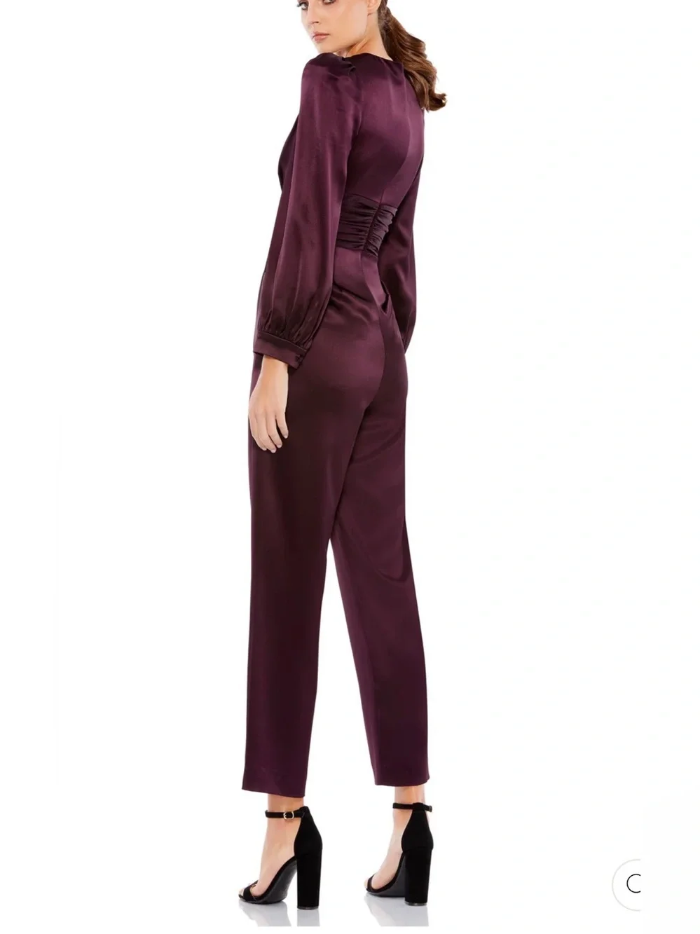 Mac Duggal satin jumpsuit