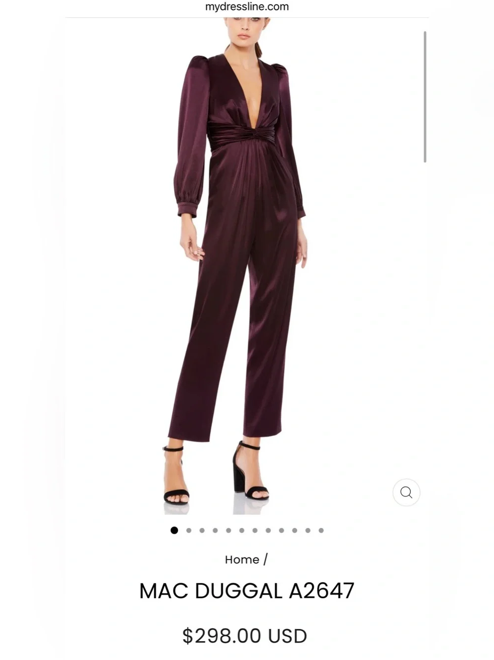 Mac Duggal satin jumpsuit