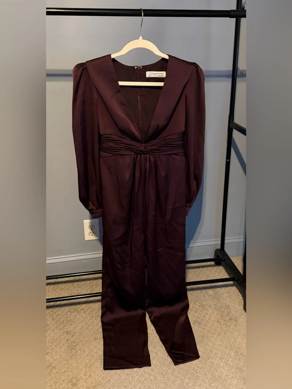 Mac Duggal satin jumpsuit