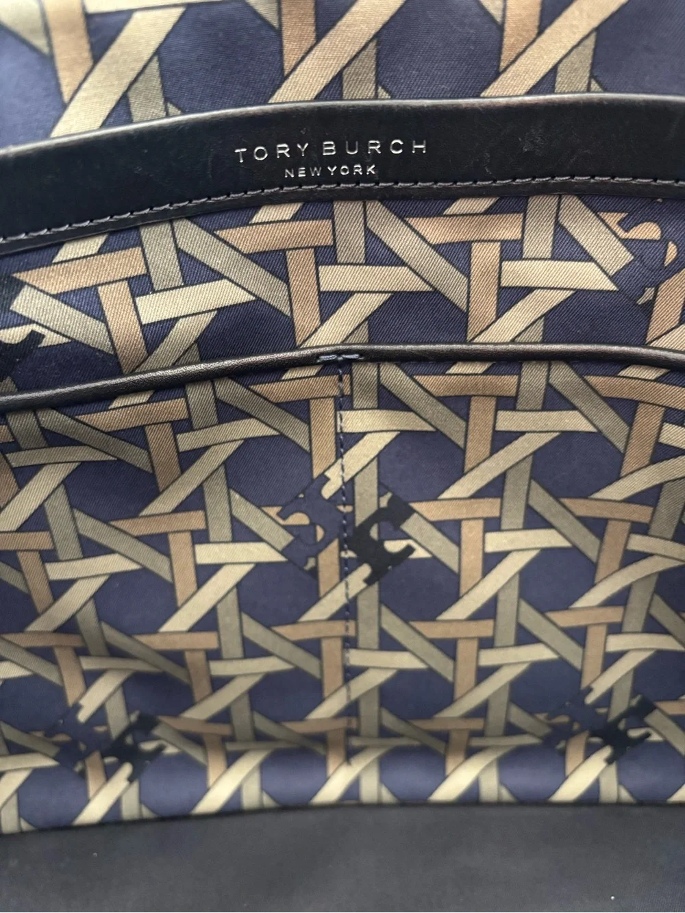 Tory Burch Canvas Basketweave Tote