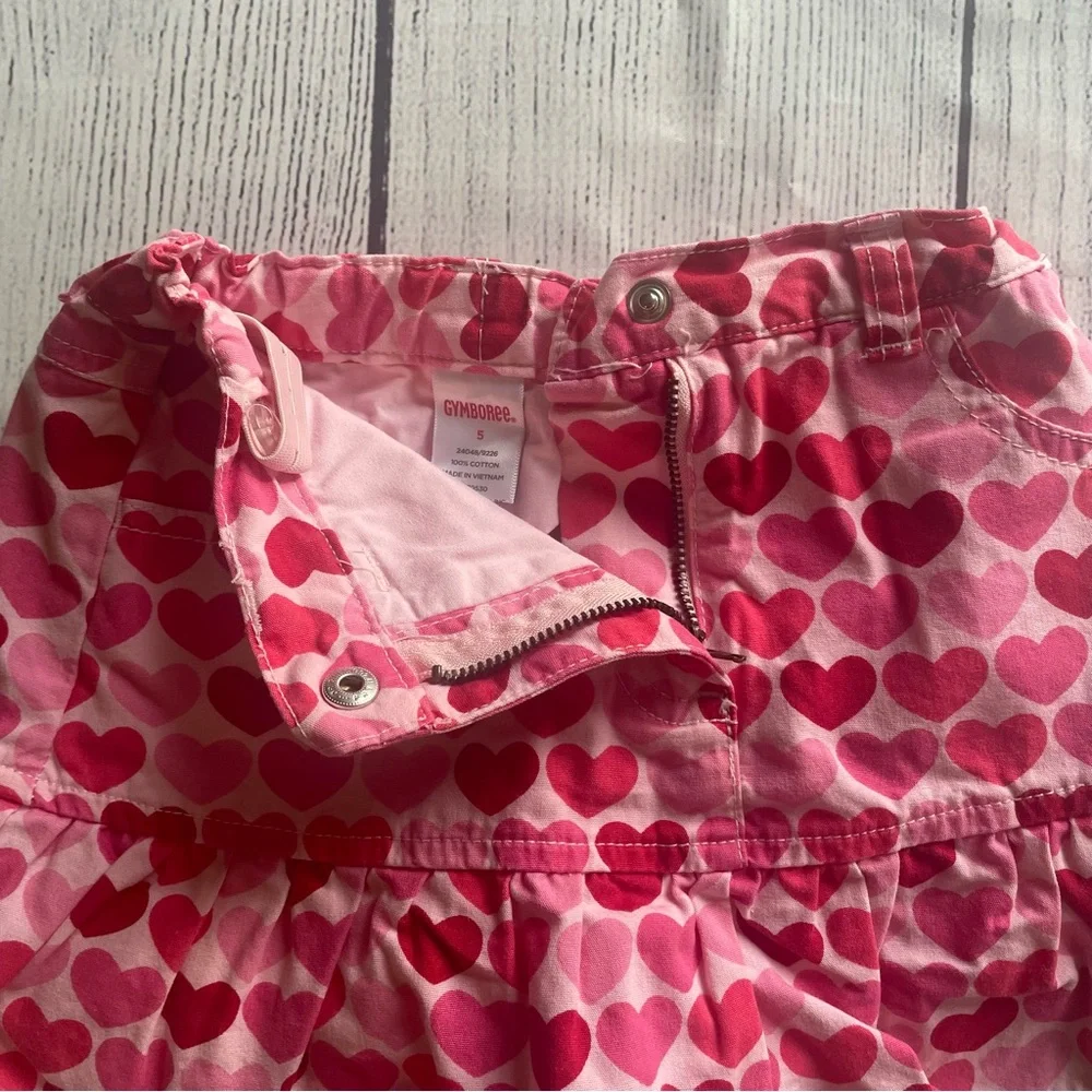 Gymboree Full of Heart Girls Skort size 5