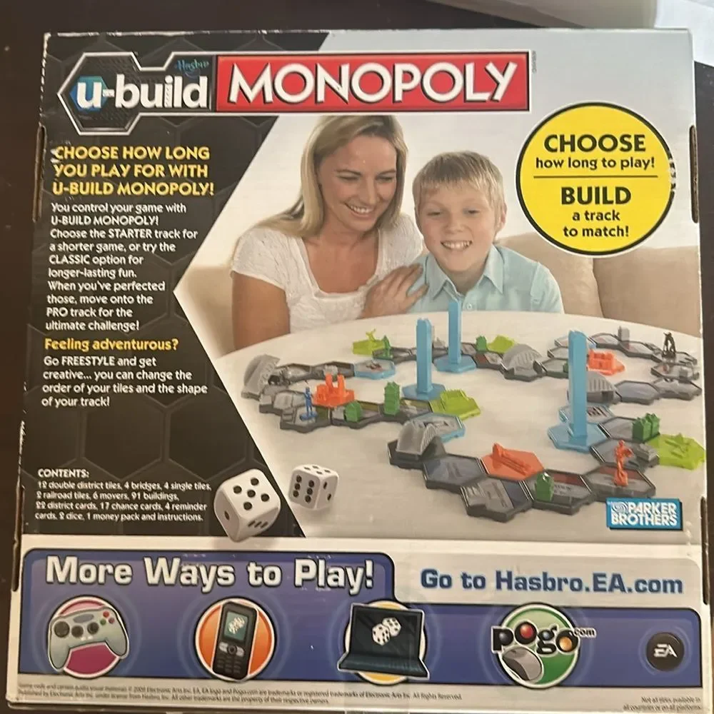 U-Build Monopoly Board Game Hasbro Customizable Family Game Complete