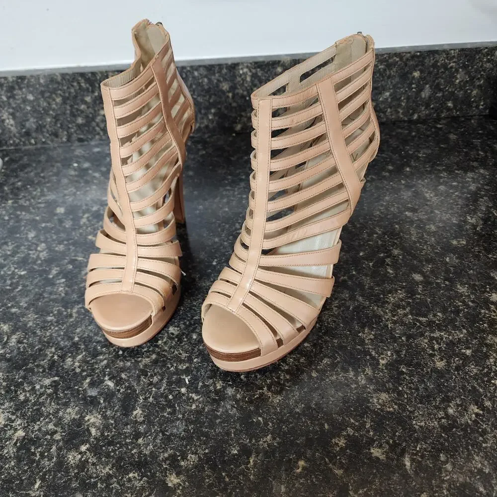 Joan and David Strappy Ankle Gladiator Stiletto Booties Size 7M