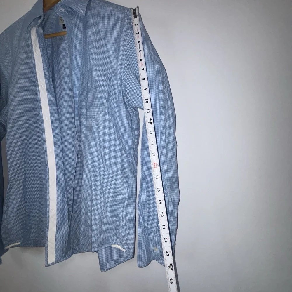 J.Crew Classic Fit Blue Check Dress Shirt Men's Medium 100% Cotton