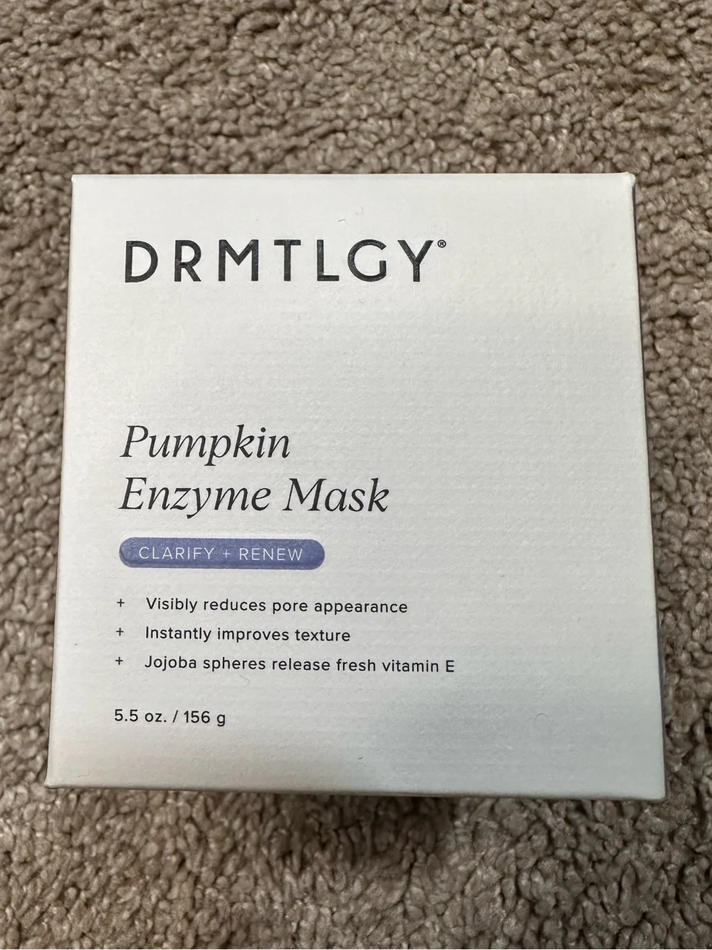 NIB DRMTLGY Pumpkin Enzyme Mask Full Size Enzyme Gentle Exfoliant $42