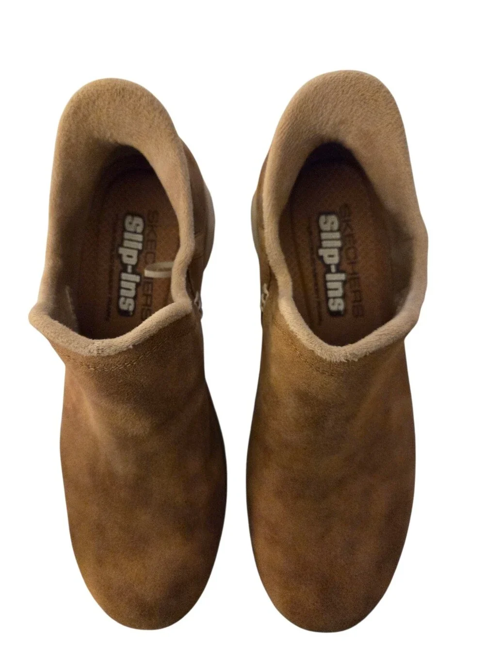 Skechers Medium Brown Casual Slip On Ankle Boots/shoes Memory Foam Fall Size 10