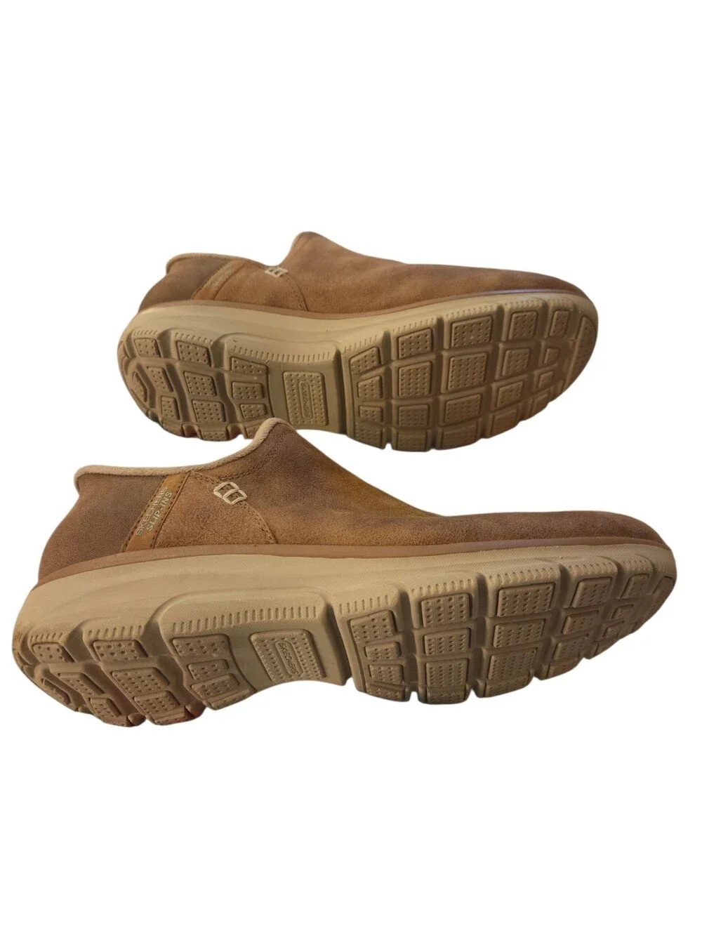 Skechers Medium Brown Casual Slip On Ankle Boots/shoes Memory Foam Fall Size 10