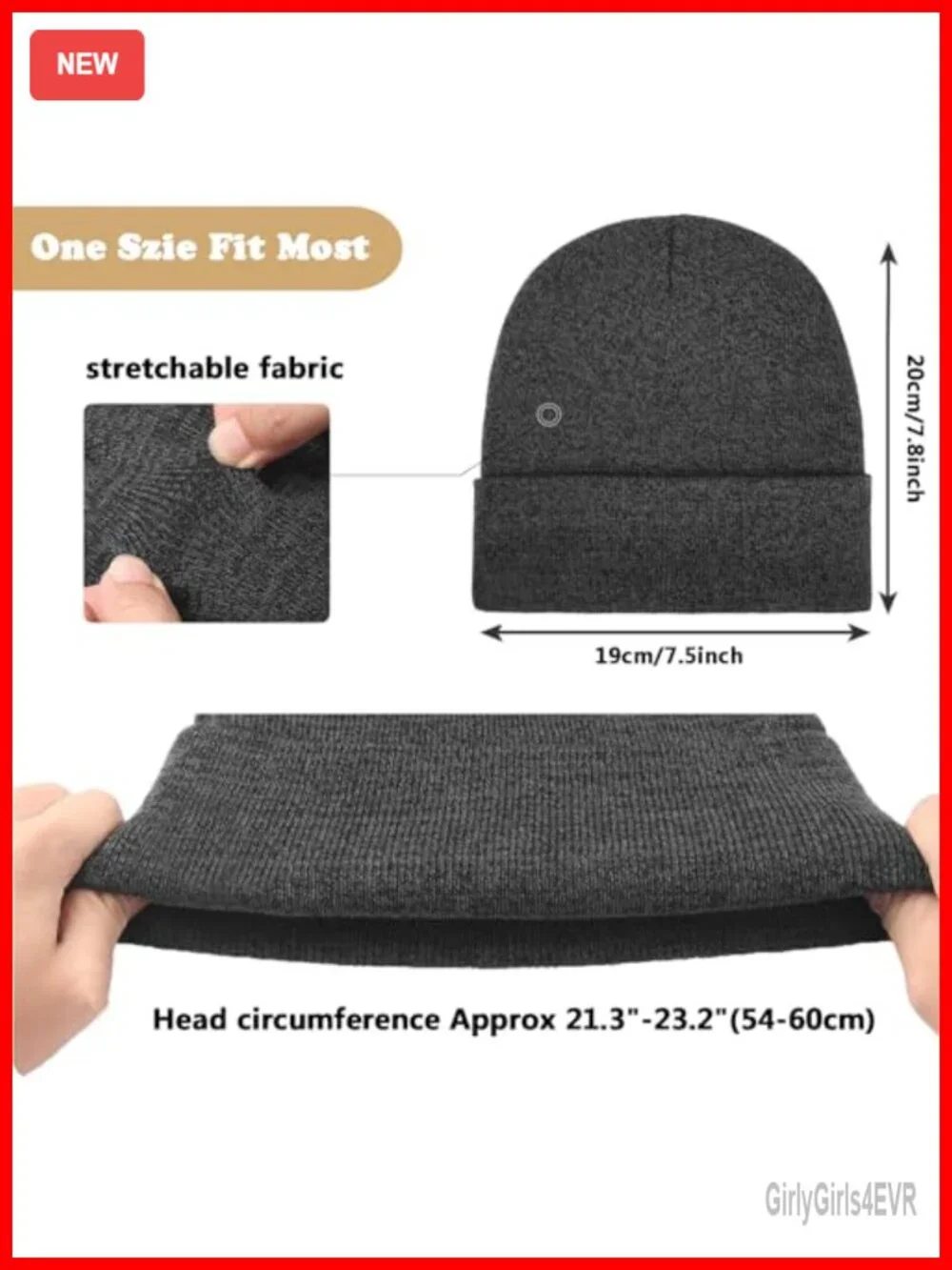 Beanie Ski Watch Cap Cuffed Knit Hat Fisherman Winter Soft Acrylic Unisex