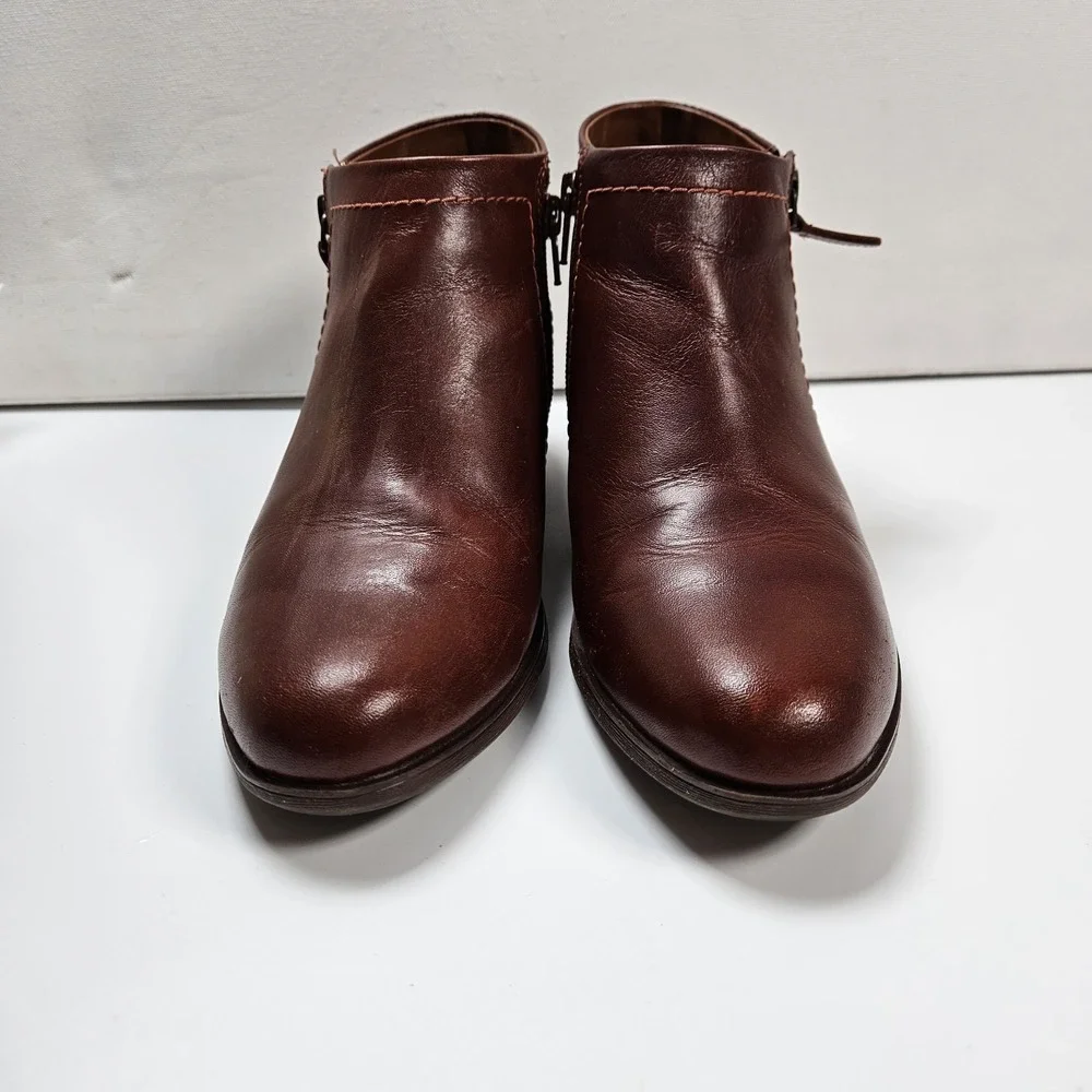Cobb‎ Hill by Rockport Women's Oliana Panel Boot Ankle Zip Brown 7 M Bootie