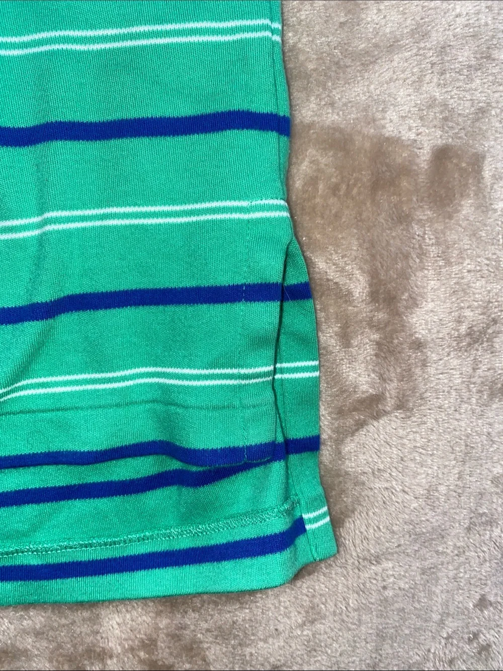 Polo by Ralph Lauren Aqua Green Striped Polo with Navy and White Accents