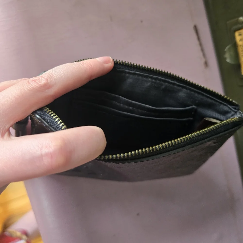 Coach Metallic Black Wristlet