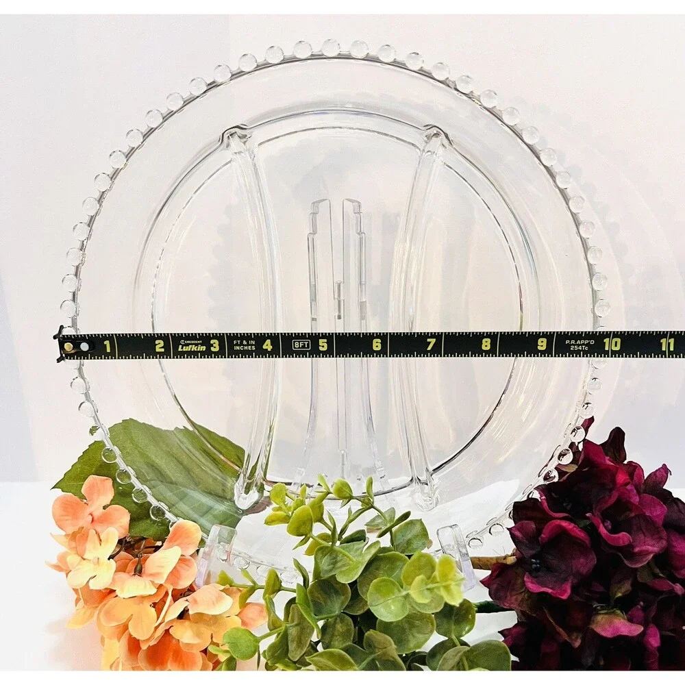 Imperial Glass Candlewick Divided Relish Tray 10” 3 Section Serving Dish VTG