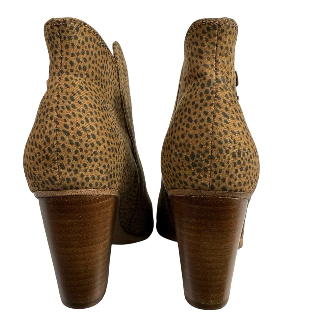 Michael Shannon Womens Ginnie Leopard Side Zip Up Bootie Size 7