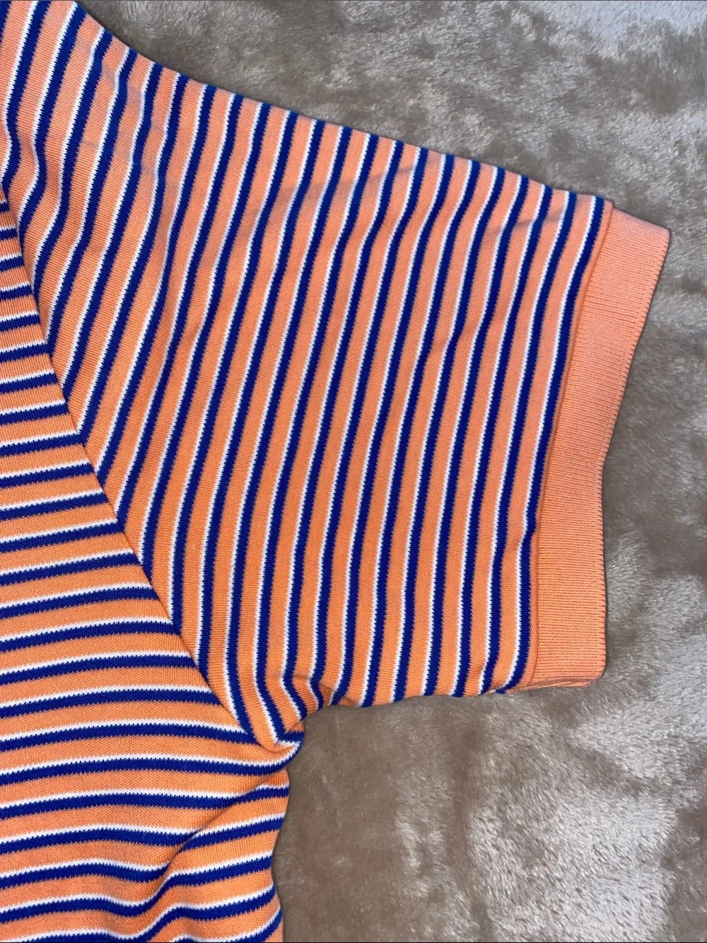 Polo by Ralph Lauren Peach Polo with Navy Stripes