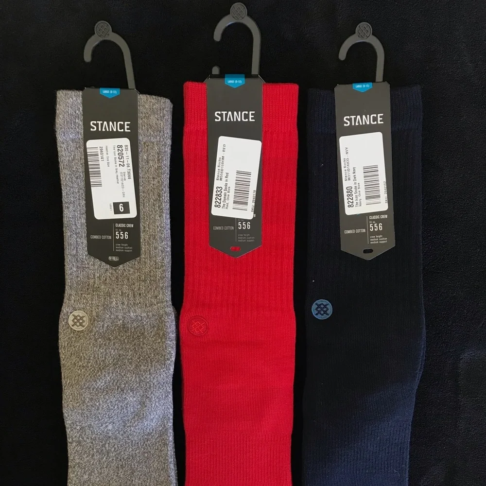STANCE Classic Sock Heather, Red and Navy Large