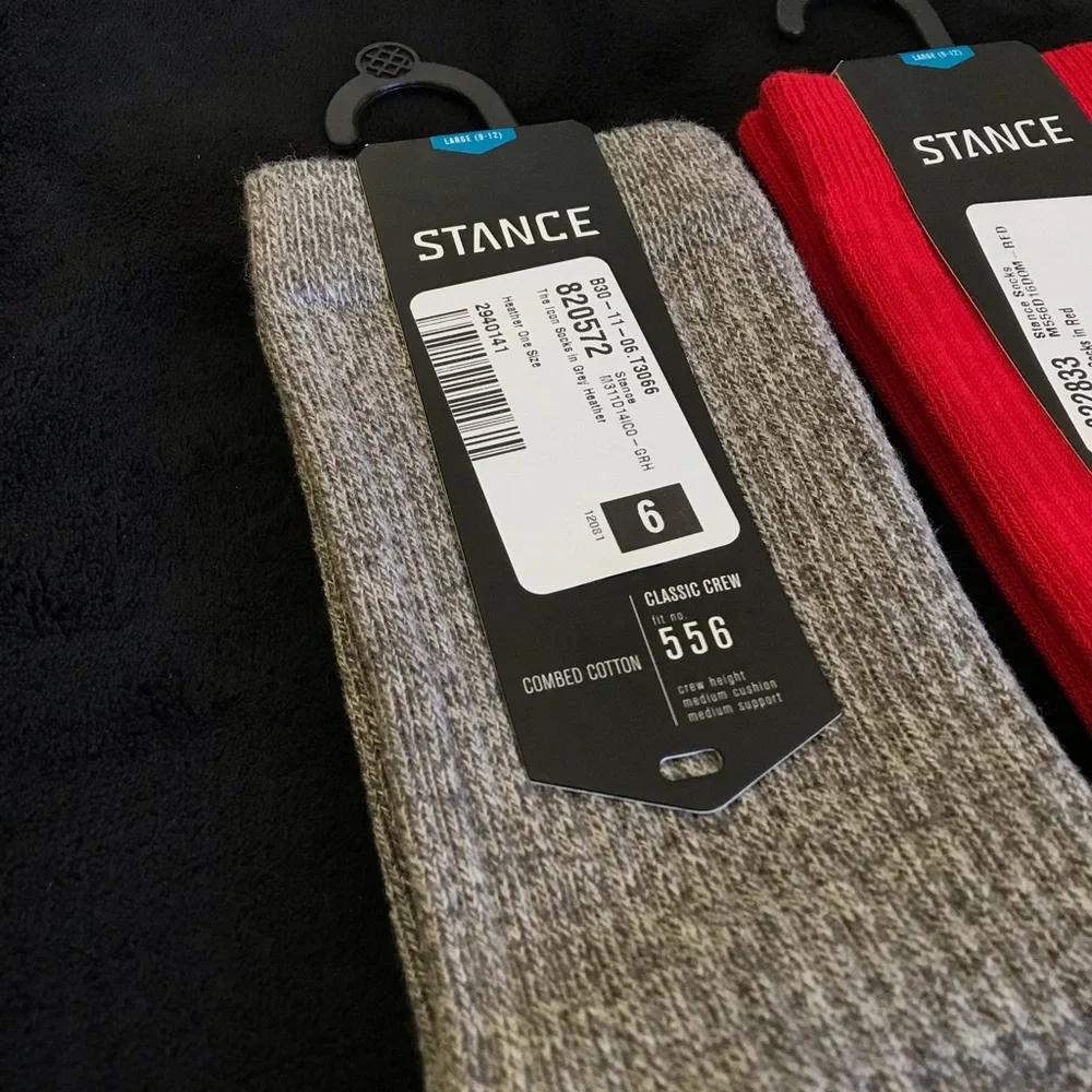 STANCE Classic Sock Heather, Red and Navy Large