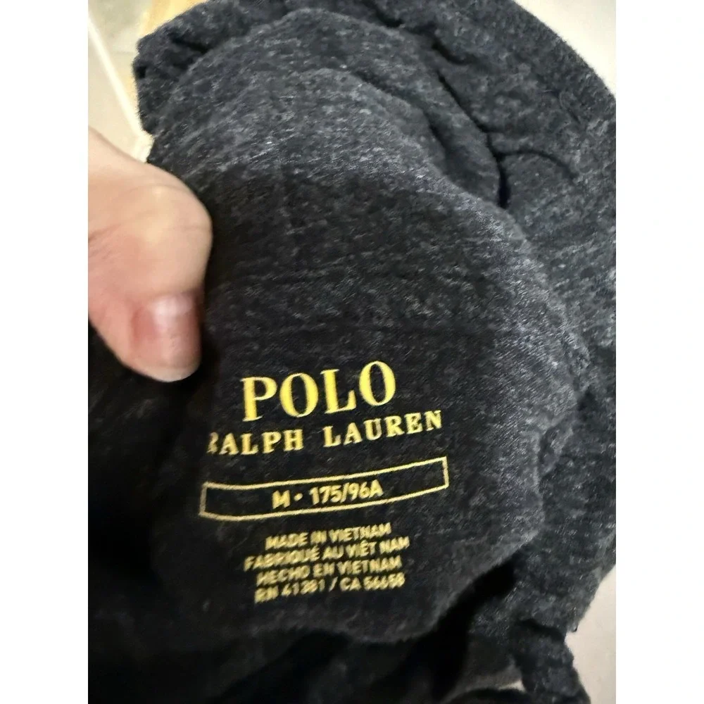 Polo Ralph Lauren Men's‎ Jersey Hooded Tee Shirt Marbled Grey Long Sleeve Med