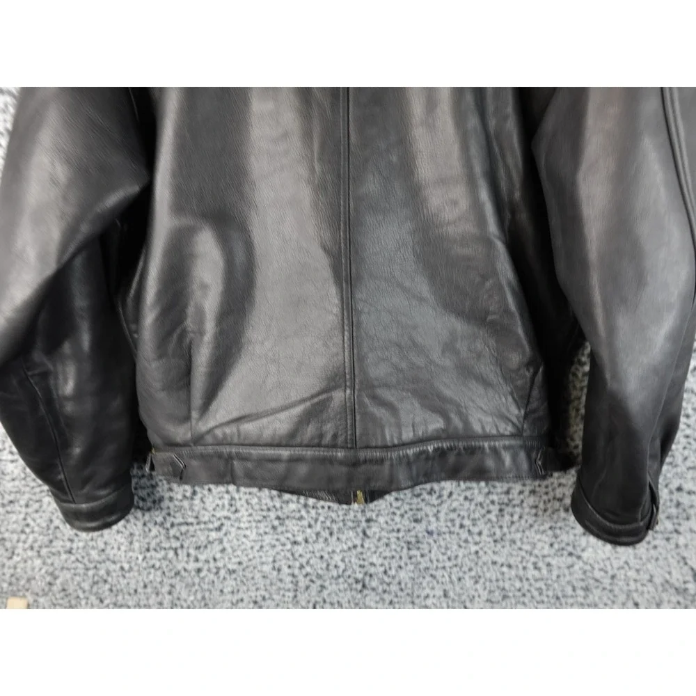 Banana Republic Men's Black Leather Jacket Size 38 Korea Made‎ Vintage Bomber
