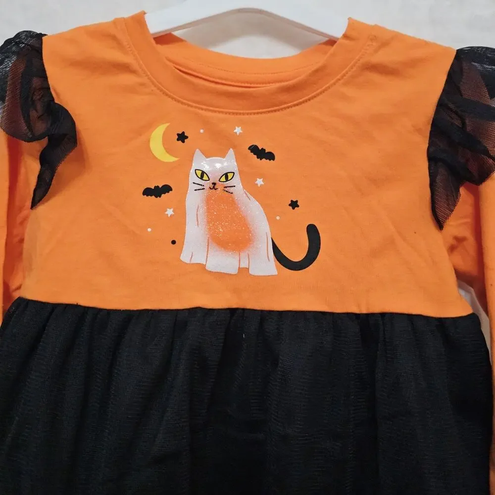 NWT Girls Halloween Set 2T Spook Cute Festive Whimsical Cat Kitten Bat Leggings