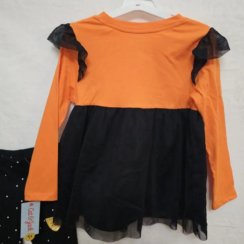 NWT Girls Halloween Set 2T Spook Cute Festive Whimsical Cat Kitten Bat Leggings