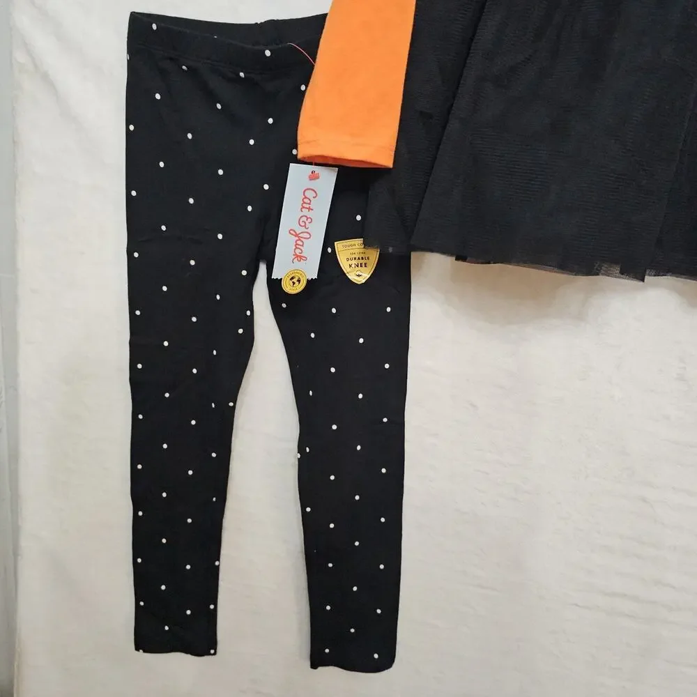 NWT Girls Halloween Set 2T Spook Cute Festive Whimsical Cat Kitten Bat Leggings