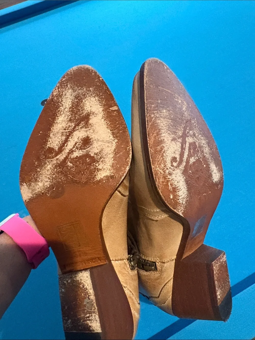 Free People Tan Leather Western Ankle Boots