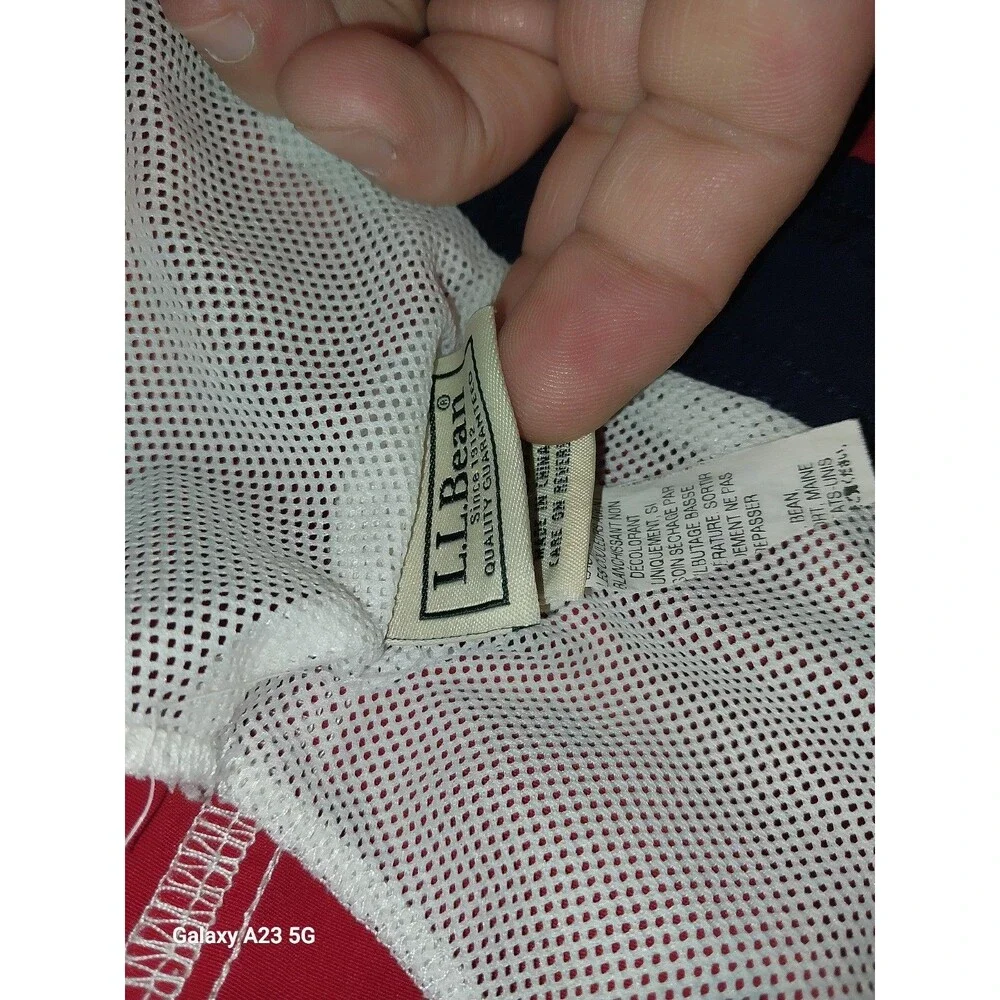 L.L. Bean Men's Medium Red White Blue Mesh Lined Board Shorts