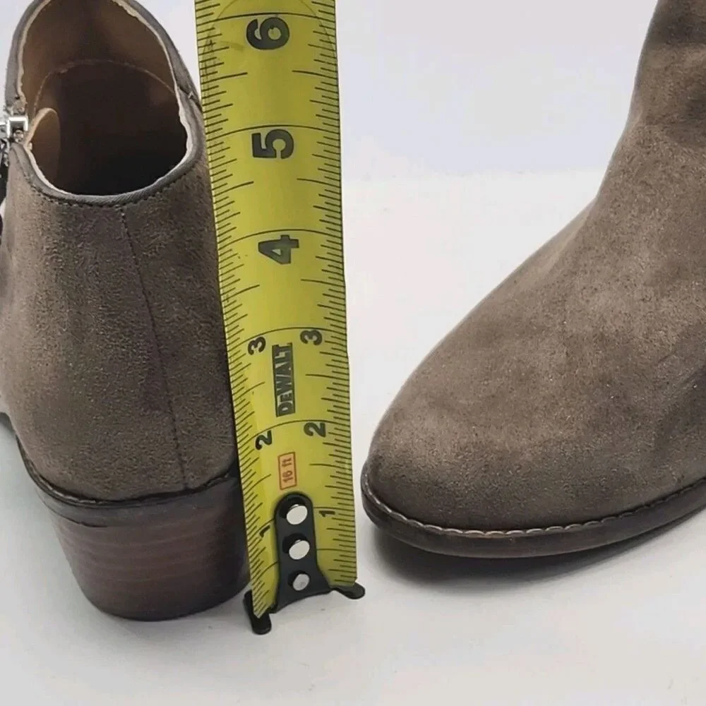 Vionic Serena Ankle Boots Womens Size 7.5 Taupe Suede 1.75