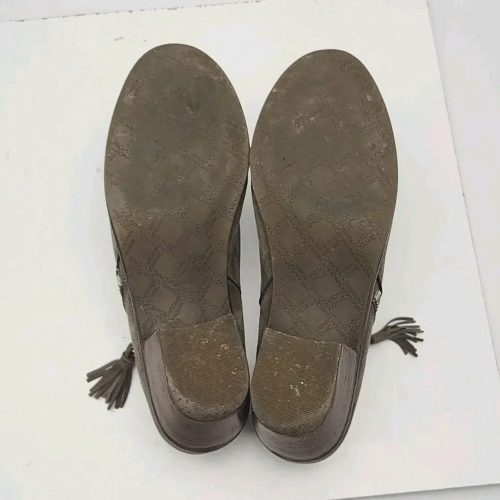 Vionic Serena Ankle Boots Womens Size 7.5 Taupe Suede 1.75