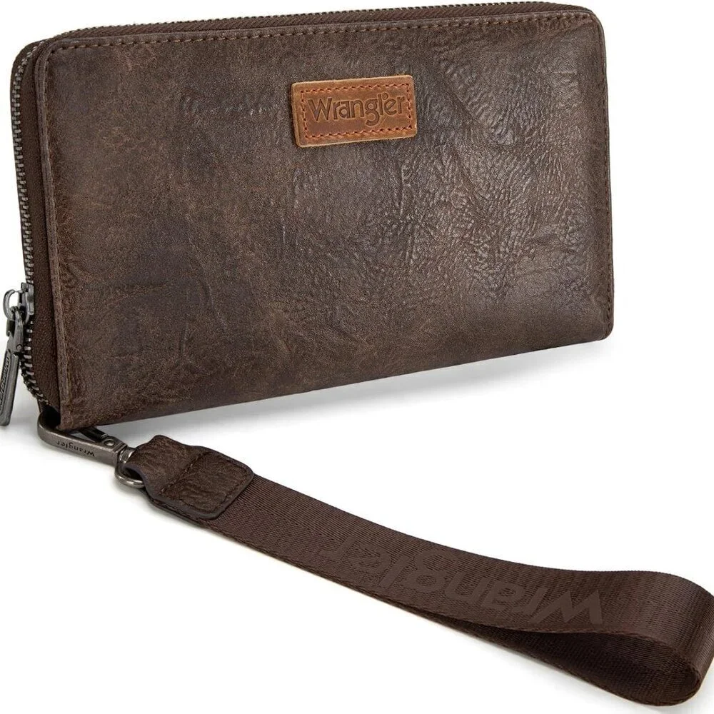 Women's Faux Leather Wallet Wristlet Purse Large Capacity Credit Card Holder