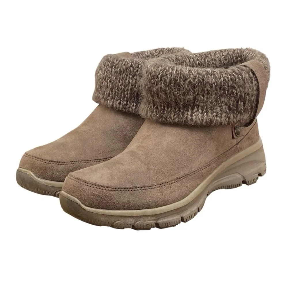 Skechers‎ Booties Sz 6.5 Relaxed Fit Cooled Memory Foam Taupe