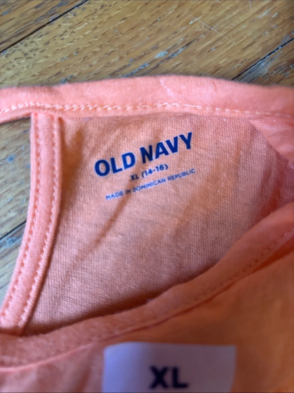NWT Old Navy Orange Tee with Silver Script 'Girls Can Do Anything'