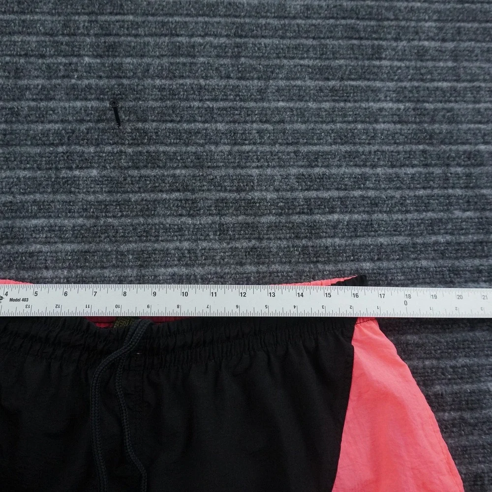 Bugle Boy Swim Trunks Mens M Pink Black Vintage Neon Colorblock Mesh Lined