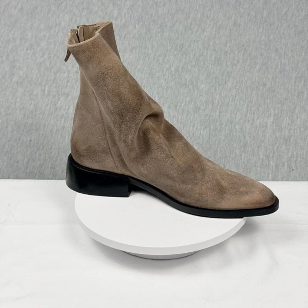 Steve Madden Nexie Slouch Bootie Taupe‎ Suede Pointed Toe Ankle Boots Size 9