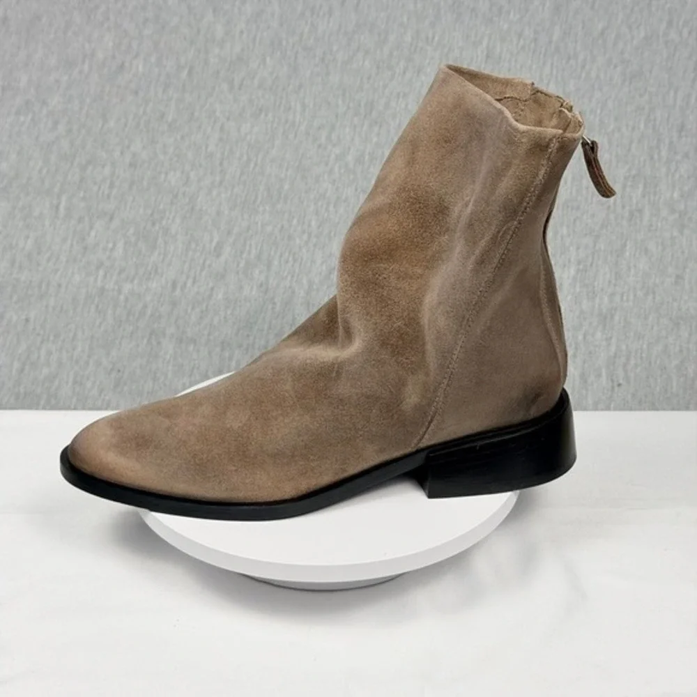 Steve Madden Nexie Slouch Bootie Taupe‎ Suede Pointed Toe Ankle Boots Size 9