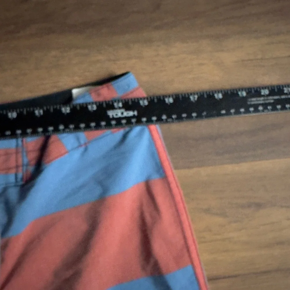 Quiksilver Mens Striped Checkered Board Shorts‎ Blue Coral Size 29 Surf Trunks