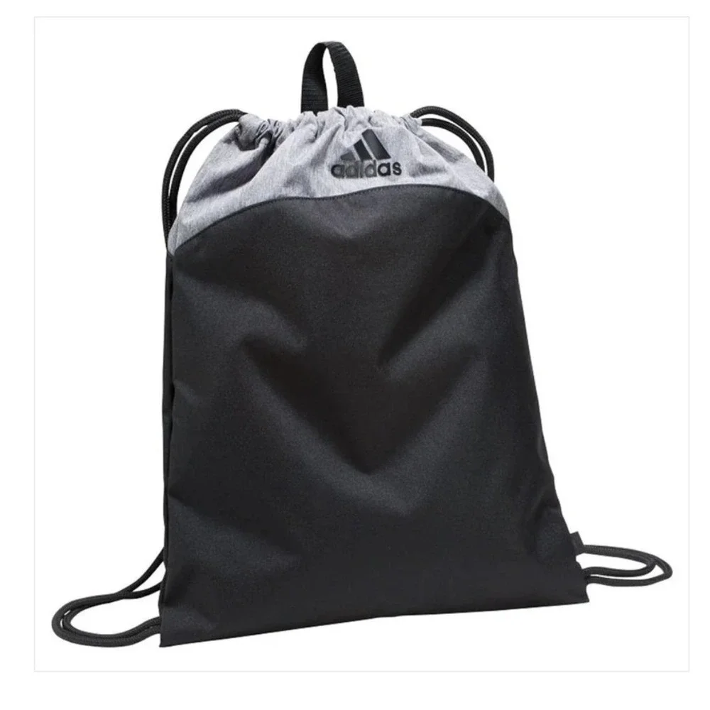 Adidas Golf Gym Bag string backpack lightweight black/ Grey classic logo